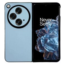 Per OPPO Find N3 / OnePlus Open Morandi Custodia per telefono con texture in pelle tinta unita (blu)