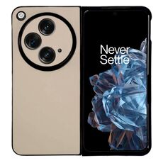 Per OPPO Find N3 / OnePlus Open Morandi Custodia per telefono con texture in pelle tinta unita (oro)