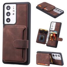 Per Samsung Galaxy S21 Ultra 5G Skin Feel Dream Pennello antifurto Custodia per cellulare portatile antiurto (caffè)