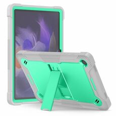 Per Samsung Galaxy Tab A9 Custodia tablet PC ibrida in silicone antiurto con supporto (verde menta + grigio)