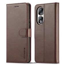 Per Honor 90 Pro LC.IMEEKE Custodia per telefono in pelle con texture di vitello (caffè)