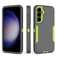 Per Samsung Galaxy S23 FE 5G 2 in 1 custodia magnetica per PC + TPU (grigio + verde fluorescente)