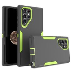 Per Samsung Galaxy S22 Ultra 5G 2 in 1 custodia magnetica per PC + TPU (grigio + verde fluorescente)