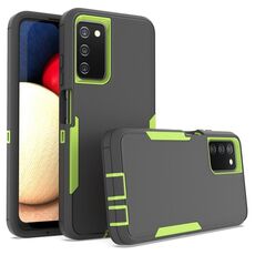 Per Samsung Galaxy A03s 2 in 1 Custodia magnetica per PC + TPU (grigio+verde fluorescente)