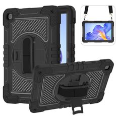 Custodia per tablet in silicone a contrasto per PC con rotazione a 360 gradi per Honor Pad X8 (nera)