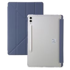 Per Samsung Galaxy Tab S9+ Custodia per tablet in pelle con deformazione acrilica trasparente (lavanda)