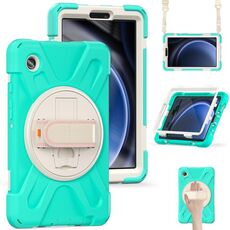 Per Samsung Galaxy Tab A9+ Maniglia rotante TPU + Custodia per tablet PC (verde)