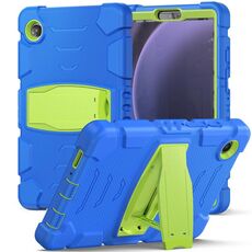 Per Samsung Galaxy Tab A9 Cornice protettiva a 3 strati + PC + Custodia tablet combinata antiurto in silicone con supporto (blu+lime)