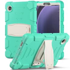 Per Samsung Galaxy Tab A9 Cornice protettiva a 3 strati + PC + Custodia tablet combinata antiurto in silicone con supporto (verde menta)
