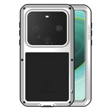 Custodia per telefono antipolvere impermeabile antiurto in metallo LOVE MEI per Huawei Mate 60 Pro / 60 Pro+ (Argento)