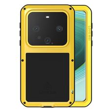Custodia per telefono antipolvere impermeabile antiurto in metallo LOVE MEI per Huawei Mate 60 Pro / 60 Pro+ (Giallo)