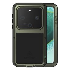 Custodia per telefono antipolvere impermeabile antiurto in metallo LOVE MEI per Huawei Mate 60 Pro / 60 Pro+ (verde militare)