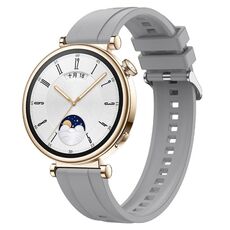 Per Huawei Watch GT4 41mm Modello di pneumatico Cinturino in silicone con fibbia argentata (grigio chiaro)