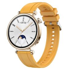 Per Huawei Watch GT4 41mm Modello di pneumatico Cinturino in silicone con fibbia argentata (giallo)