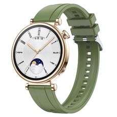 Per Huawei Watch GT4 41mm Modello di pneumatico Cinturino in silicone con fibbia argentata (verde)