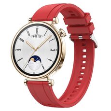 Per Huawei Watch GT4 41mm Modello di pneumatico Cinturino in silicone con fibbia argentata (rosso)