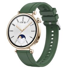 Per Huawei Watch GT4 41mm Modello di pneumatico Cinturino in silicone con fibbia argentata (Hu Yang Green)