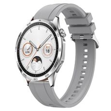 Per Huawei Watch GT4 46mm Modello di pneumatico Cinturino in silicone con fibbia argentata (grigio chiaro)