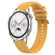 Per Huawei Watch GT4 46mm Modello di pneumatico Cinturino in silicone con fibbia argentata (giallo)