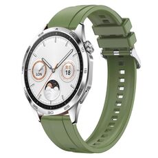 Per Huawei Watch GT4 46mm Modello di pneumatico Cinturino in silicone con fibbia argentata (verde)