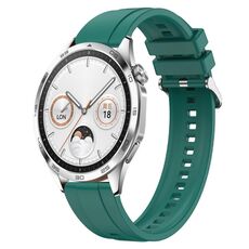 Per Huawei Watch GT4 46mm Modello di pneumatico Cinturino in silicone con fibbia argentata (verde scuro)