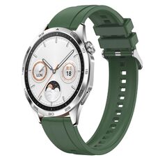 Per Huawei Watch GT4 46mm Modello di pneumatico Cinturino in silicone con fibbia argentata (Hu Yang Green)