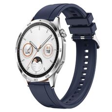 Per Huawei Watch GT4 46mm Modello di pneumatico Cinturino in silicone con fibbia argentata (blu notte)