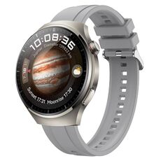 Per Huawei Watch 4 cinturino in silicone con fibbia in argento modello pneumatico (grigio chiaro)