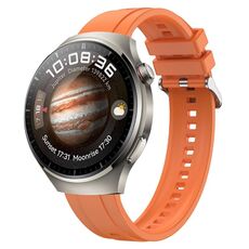 Per Huawei Watch 4 cinturino in silicone con fibbia in argento modello pneumatico (arancione)