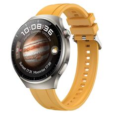 Per Huawei Watch 4 Pro Cinturino in silicone con fibbia in argento con motivo pneumatico (giallo)