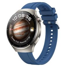 Per Huawei Watch 4 Pro Cinturino in silicone con fibbia in argento con motivo pneumatico (blu)