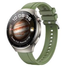Per Huawei Watch 4 Pro Cinturino in silicone con fibbia in argento con motivo pneumatico (verde)