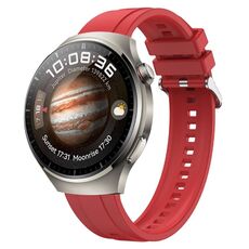 Per Huawei Watch 4 Pro Modello di pneumatico Cinturino in silicone con fibbia argentata (rosso)