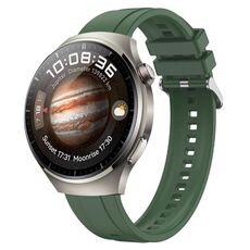 Per Huawei Watch 4 Pro Cinturino in silicone con fibbia in argento con motivo pneumatico (Hu Yang Green)