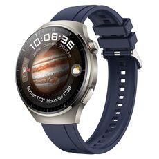 Per Huawei Watch 4 Pro Modello di pneumatico Cinturino in silicone con fibbia argentata (blu notte)