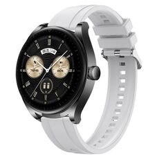 Per Huawei Watch GT3 SE / Watch Buds Modello di pneumatico Cinturino in silicone con fibbia argentata (bianco)
