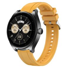 Per Huawei Watch GT3 SE / Watch Buds Modello di pneumatico Cinturino in silicone con fibbia argentata (giallo)