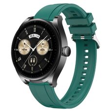 Per Huawei Watch GT3 SE / Watch Buds Modello di pneumatico Cinturino in silicone con fibbia argentata (verde scuro)