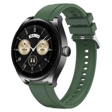 Per Huawei Watch GT3 SE / Watch Buds Modello di pneumatico Cinturino in silicone con fibbia in argento (Hu Yang Green)