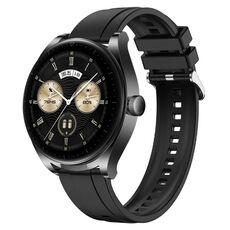 Per Huawei Watch GT3 SE / Watch Buds Modello di pneumatico Cinturino in silicone con fibbia argentata (nero)