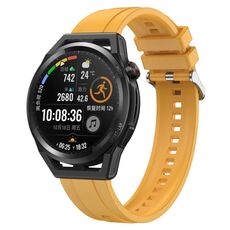 Per Huawei Watch3 Pro New / GT Runner Modello di pneumatico Cinturino in silicone con fibbia argentata (giallo)