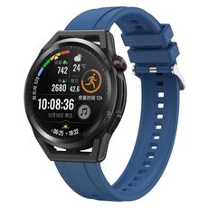 Per Huawei Watch3 Pro New / GT Runner Modello di pneumatico Cinturino in silicone con fibbia argentata (blu)