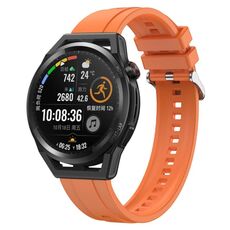Per Huawei Watch3 Pro New / GT Runner Modello di pneumatico Cinturino in silicone con fibbia argentata (arancione)