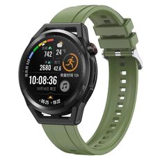 Per Huawei Watch3 Pro New / GT Runner Modello di pneumatico Cinturino in silicone con fibbia argentata (verde)