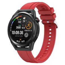 Per Huawei Watch 3 Pro New / GT Runner Modello di pneumatico Cinturino in silicone con fibbia argentata (rosso)