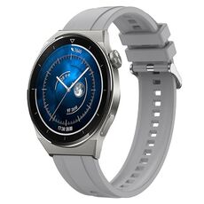 Per Huawei Watch GT3 Pro 46mm Modello di pneumatico Cinturino in silicone con fibbia argentata (grigio chiaro)