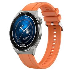 Per Huawei Watch GT3 Pro 46mm Modello di pneumatico Cinturino in silicone con fibbia argentata (arancione)