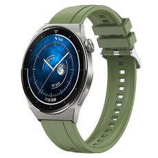 Per Huawei Watch GT3 Pro 46mm Modello di pneumatico Cinturino in silicone con fibbia argentata (verde)