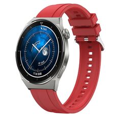 Per Huawei Watch GT3 Pro 46mm Modello di pneumatico Cinturino in silicone con fibbia argentata (rosso)
