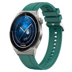 Per Huawei Watch GT3 Pro 46mm Modello di pneumatico Cinturino in silicone con fibbia argentata (verde scuro)